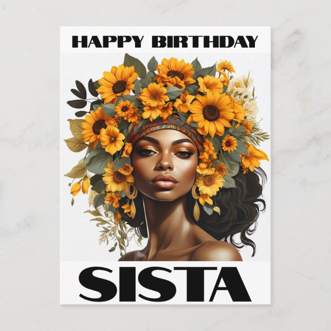 Cartes Pour Fêtes Annuelles Black Girl Magic Anniversaire Sista Melanin Femme (Devant)