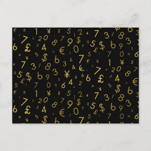 Cartes Pour Fêtes Annuelles Black Gold Luxury Numéros Devise Symboles Motif
