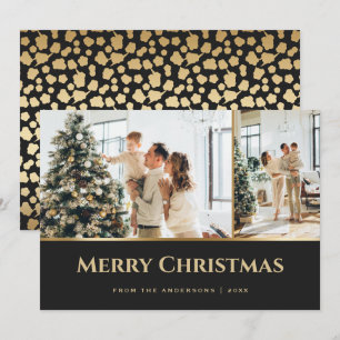 Cartes Pour Fêtes Annuelles Black Gold Stars Photo Noël
