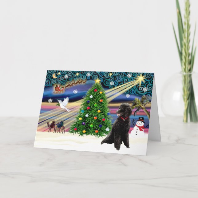 Cartes Pour Fêtes Annuelles Black H-noir de Magic Poodle (Devant)