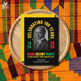 Cartes Pour Fêtes Annuelles BLACK HISTORY MONTH CENTENNIAL 100 Years BHM
