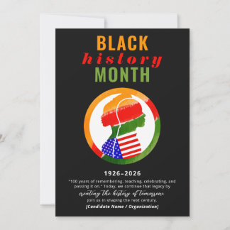Cartes Pour Fêtes Annuelles Black History Month Centennial Formal Patriotic