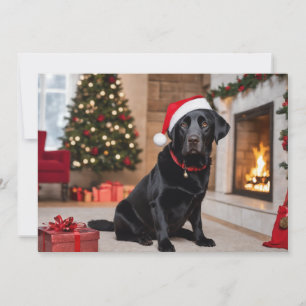 Cartes Pour Fêtes Annuelles Black Lab avec sapin de Noël