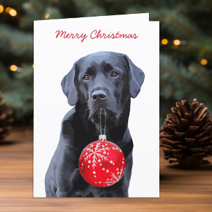 Cartes Pour Fêtes Annuelles Black Lab Noël - Labrador Fêtes - Chien Noir