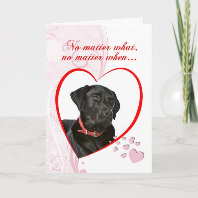 Cartes Pour Fêtes Annuelles Black Lab Valentine (Devant)