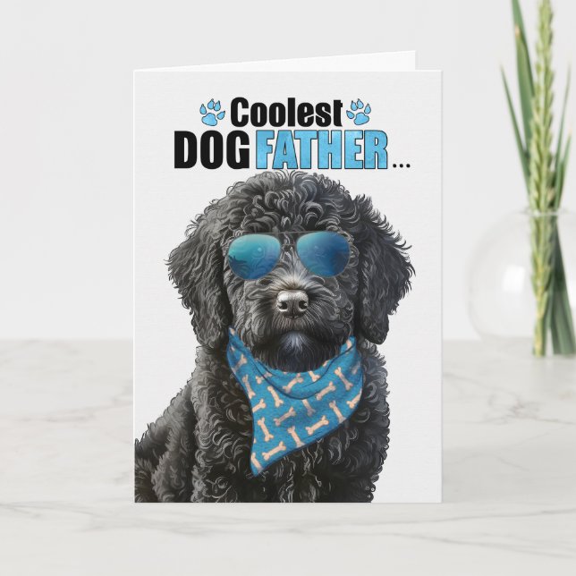 Cartes Pour Fêtes Annuelles Black Labradoodle plus frais papa jamais Fête des  (Devant)