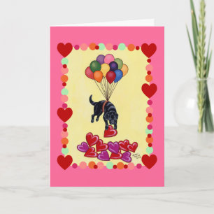 Cartes Pour Fêtes Annuelles Black Labrador collection LOVE (encadré)