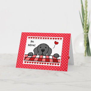 Cartes Pour Fêtes Annuelles Black Labrador vous regardant Valentine