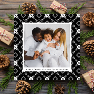 Cartes Pour Fêtes Annuelles Black Nordic Flake Motif photo