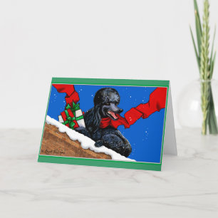 Cartes Pour Fêtes Annuelles Black Poodle Art de Noël