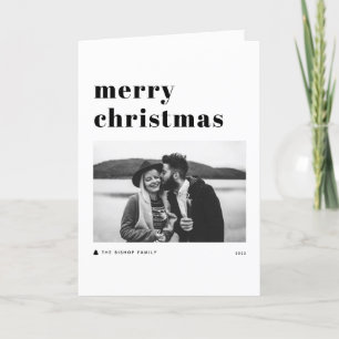 Cartes Pour Fêtes Annuelles Black Retro Bold Typographie Joyeux Noël Photo