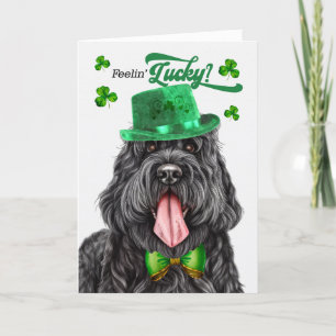 Cartes Pour Fêtes Annuelles Black Russian Terrier Dog Lucky St Patrick's Day