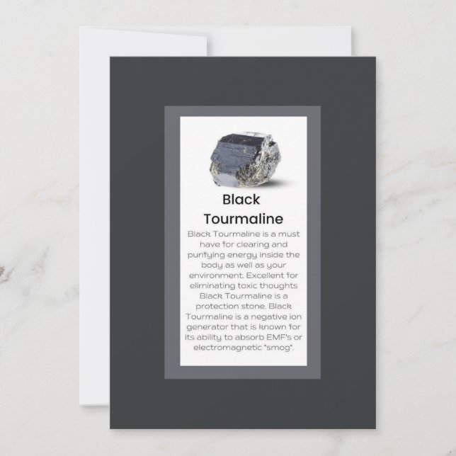 Cartes Pour Fêtes Annuelles Black Tourmaline Crystal Signification Bijoux Disp (Devant)