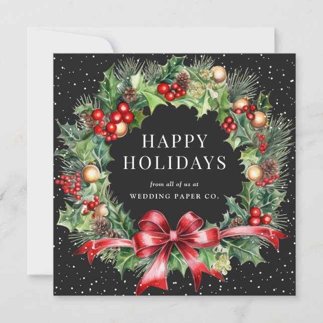 Cartes Pour Fêtes Annuelles Black Wath Snow Entreprise (Devant)