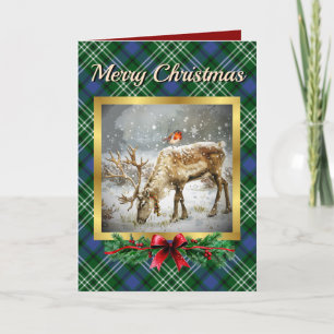 Cartes Pour Fêtes Annuelles Blackadder Stag & Robin Tartan Personnalisé
