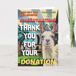 Cartes Pour Fêtes Annuelles blague drôle fait don d'un llama en votre nom vaca