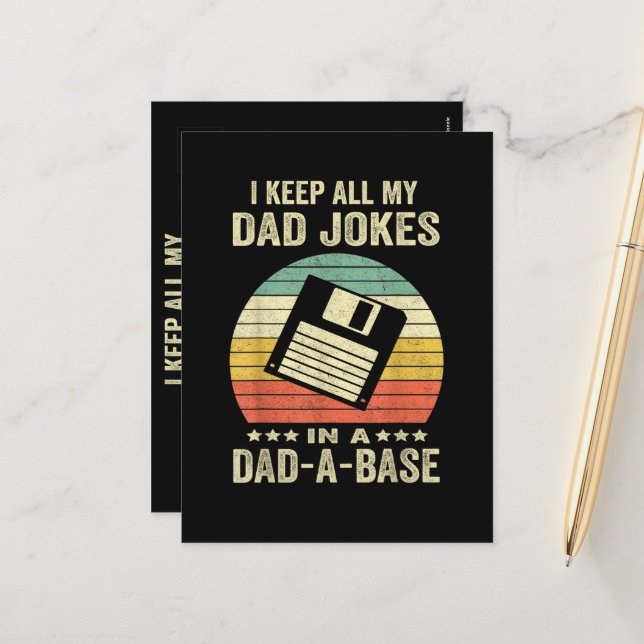 Cartes Pour Fêtes Annuelles Blagues drôles de papa pour hommes dans dad-a-Base (Devant/Arrière en situation)