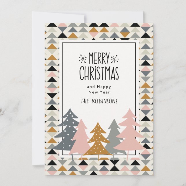 Cartes Pour Fêtes Annuelles Blanc Beige Minimal Scandinave Joyeux Noël (Devant)