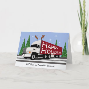 Cartes Pour Fêtes Annuelles Blanc de coutume d'affaires de camionneur bonnes