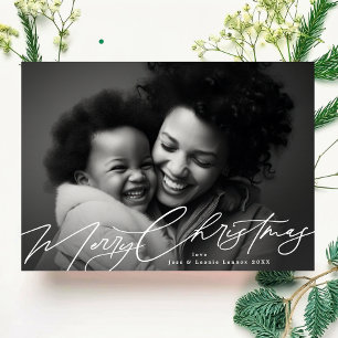 Cartes Pour Fêtes Annuelles Blanc Joyeux Noël Elegant Splendor Photo