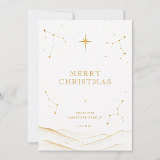 Cartes Pour Fêtes Annuelles Blanc Moderne Céleste Noël Or TMF26