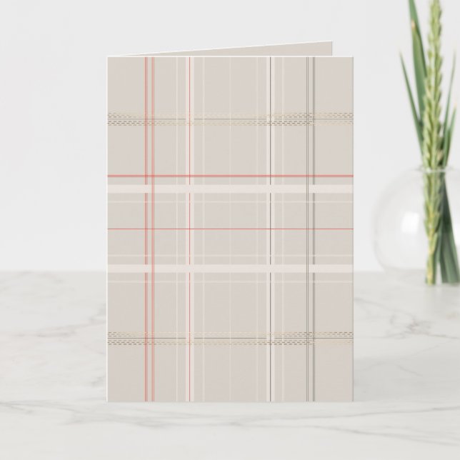 Cartes Pour Fêtes Annuelles Blanc traditionnel Plaid Cosy Cabine Beige Noël (Devant)