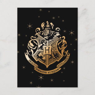 Cartes Pour Fêtes Annuelles Blason scintillant doré HOGWARTS™