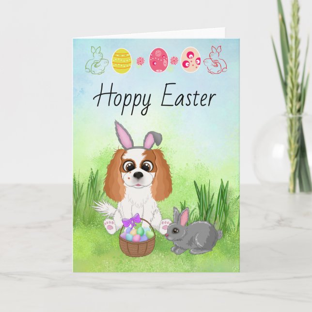 Cartes Pour Fêtes Annuelles Blenheim Cavalier King Charles Spaniel Pâques (Devant)