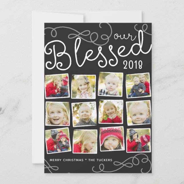 Cartes Pour Fêtes Annuelles Blessé Année Noël Photo Collage (Devant)