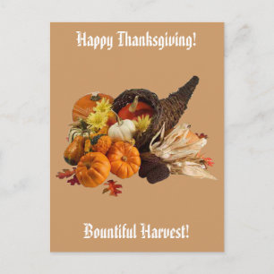 Cartes Pour Fêtes Annuelles Blessé Bountiful Harvest Colorful Cornucopia