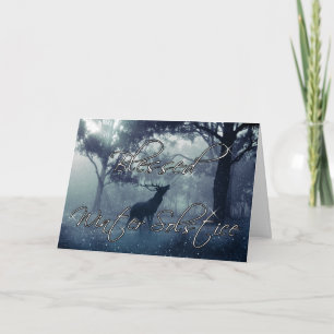 Cartes Pour Fêtes Annuelles Blessé hiver Solstice Forest Stag