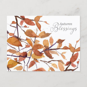 Cartes Pour Fêtes Annuelles Blessures d'automne Arbre d'automne Aquarelle