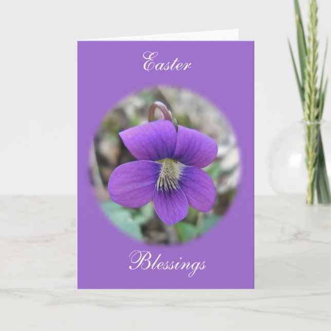 Cartes Pour Fêtes Annuelles Blessures de Pâques Fleurs sauvages violet (Devant)