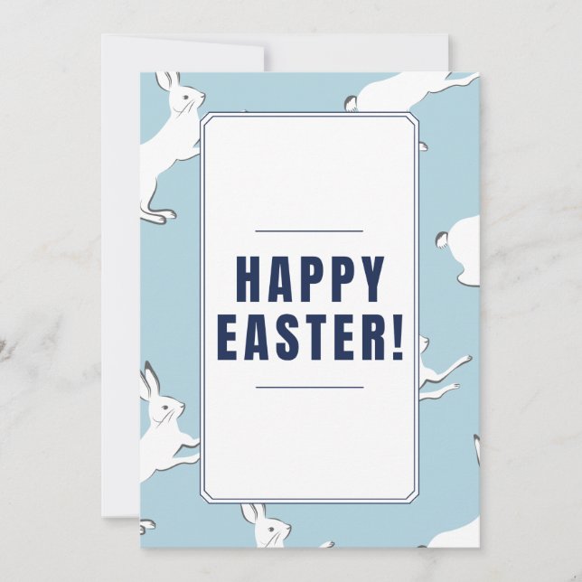 Cartes Pour Fêtes Annuelles Bleu Bébé Bébé Bounny Motif de lapin (Devant)