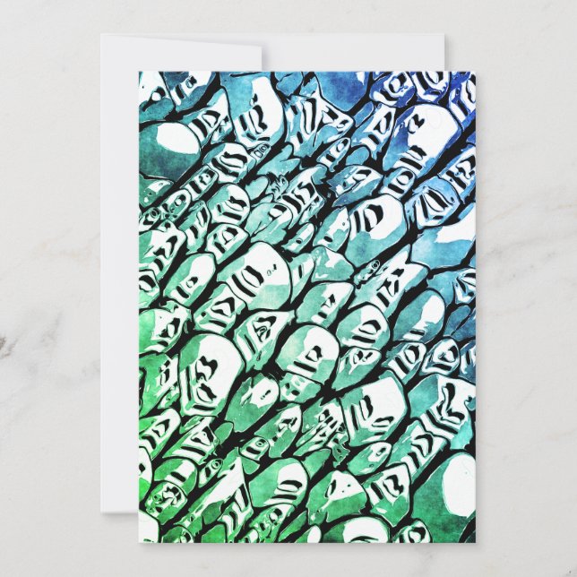 Cartes Pour Fêtes Annuelles Bleu et vert (Devant)