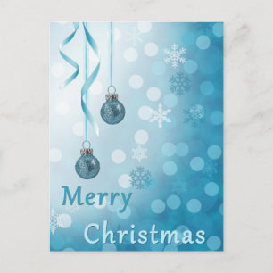 Cartes Pour Fêtes Annuelles Bleu Faux Parties scintillant Ornements de Noël Po
