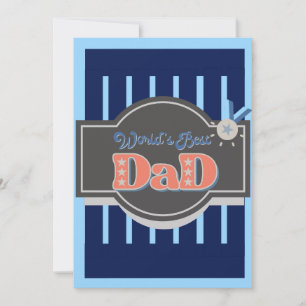 Cartes Pour Fêtes Annuelles Bleu gris de la marine classique Meilleur papa du 