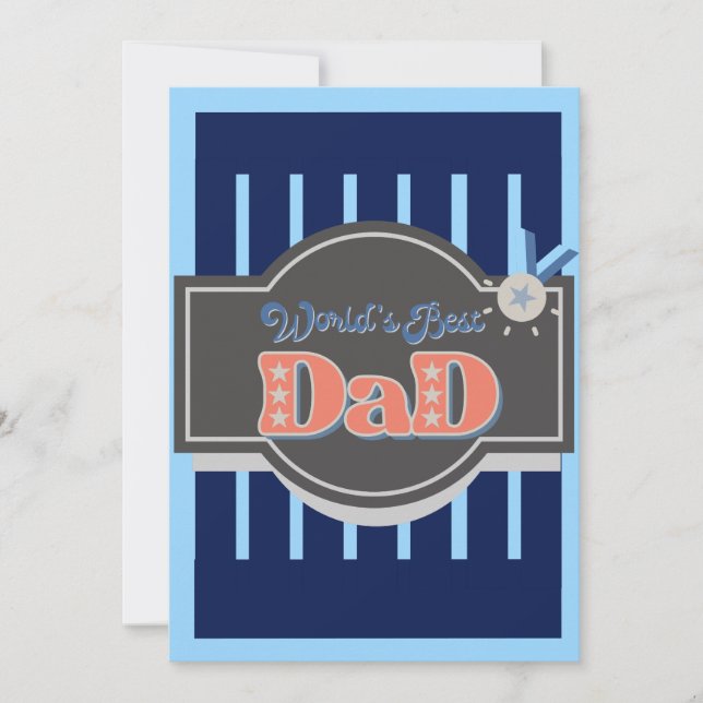 Cartes Pour Fêtes Annuelles Bleu gris marine classique Meilleur papa du monde  (Devant)