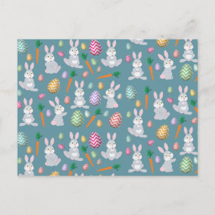 Cartes Pour Fêtes Annuelles Bleu mignon lapin lapin Motif