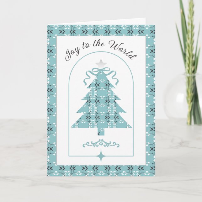Cartes Pour Fêtes Annuelles Bleu œuf de merle botanique royal festif (Devant)