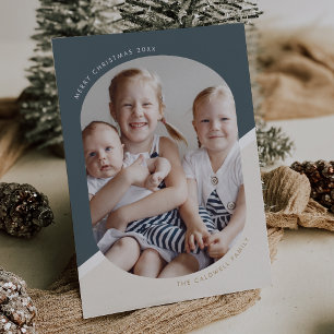 Cartes Pour Fêtes Annuelles Bleu POPPY Unique Noël Famille Photo de Noël