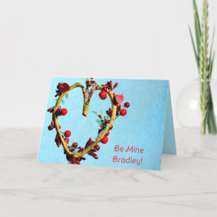 Cartes Pour Fêtes Annuelles Bleu Soyez mien pour lui le coeur léger Valentines