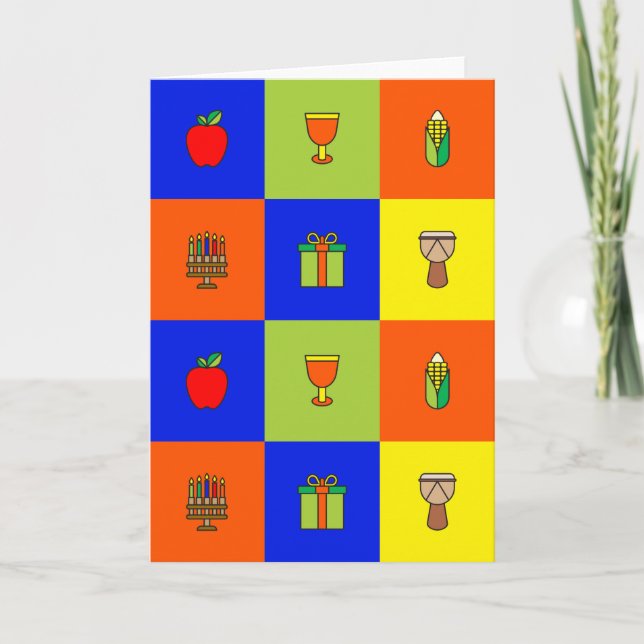 Cartes Pour Fêtes Annuelles bloc de couleur kwanzaa (Devant)