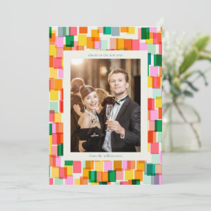 Cartes Pour Fêtes Annuelles Bloc de couleurs Confettis Joyeux Nouvel An Modern