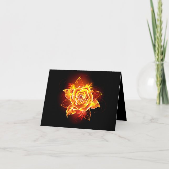 Cartes Pour Fêtes Annuelles Blooming Fire Rose (Devant)