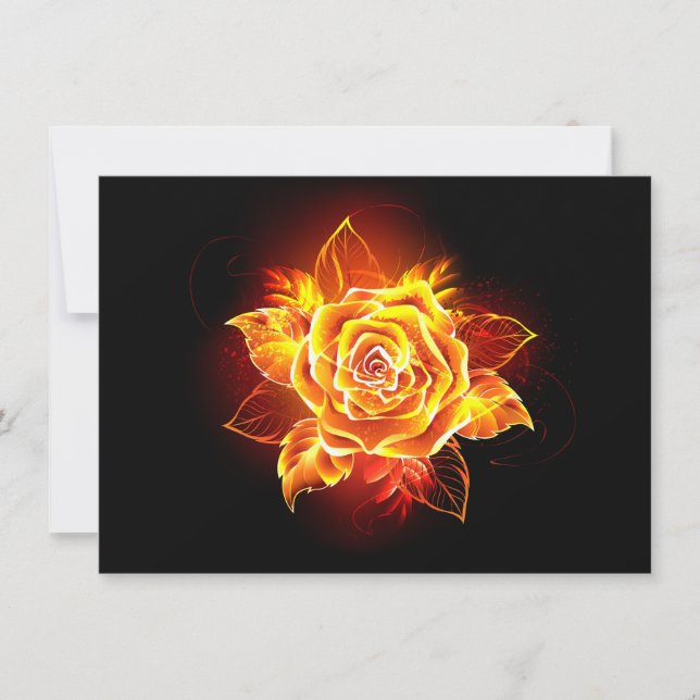 Cartes Pour Fêtes Annuelles Blooming Fire Rose (Devant)