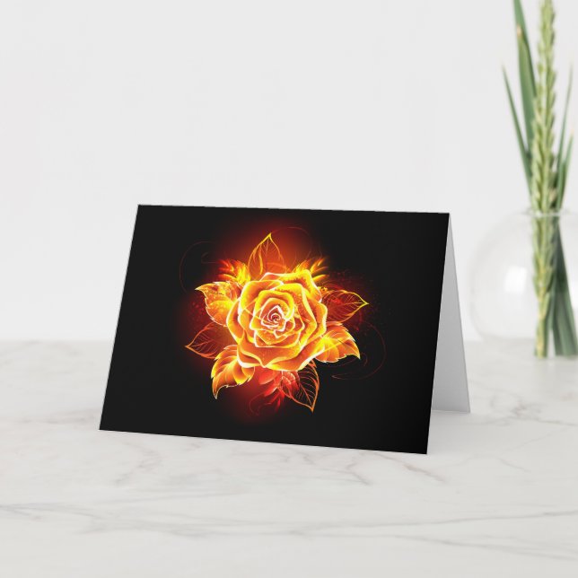 Cartes Pour Fêtes Annuelles Blooming Fire Rose (Devant)