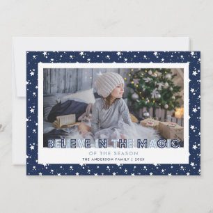 Cartes Pour Fêtes Annuelles Blue Believe In the Magic Stars Photo