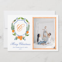 Blue Family Crest Citrus Garland Noël 2 Photo