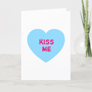 Cartes Pour Fêtes Annuelles Blue Kiss Me Conversation Coeur